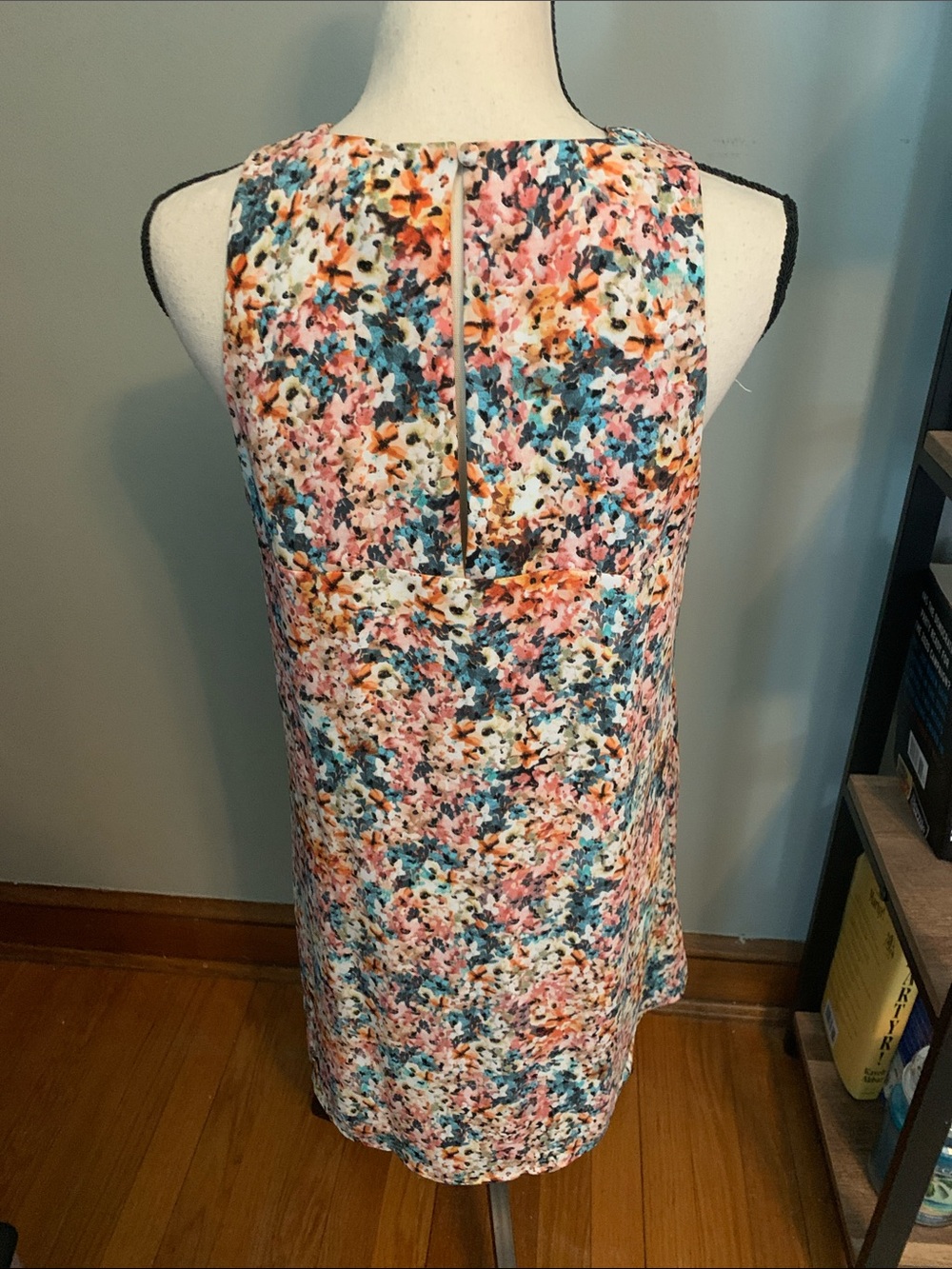 Beacon Multicolor Floral Shift Dress - Pink, Blue, Orange - Picture 6 of 8